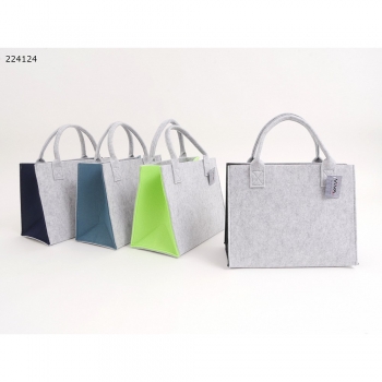 Filztasche mit Kontrast 35x20x28cm 4fach